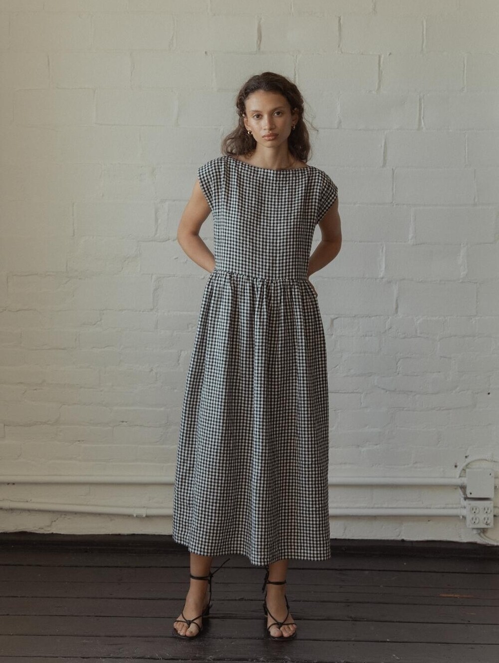 Gillian Stevens Valley Dress Gingham Noir Size 3